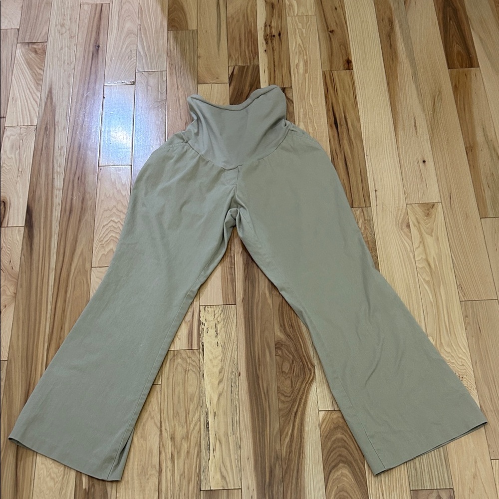 Motherhood Maternity Flare Pants in Soft Tan